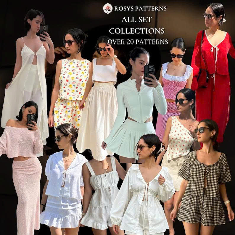 Whole Shop 50 Rosys Patterns Sewing Patterns, Beginner Sewing Patterns, XXS-5XL, Bundle Set, Sewing Instructions, US Letter-A4-A0 Format