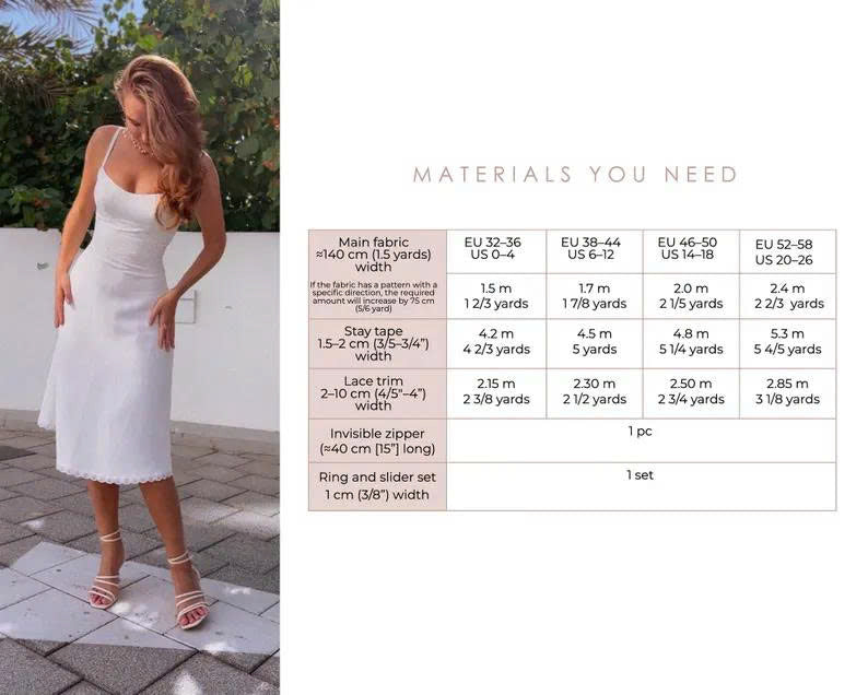 A-Line Strap Dress Sewing Pattern: Princess Seams, Inseam Pockets (PDF Download)