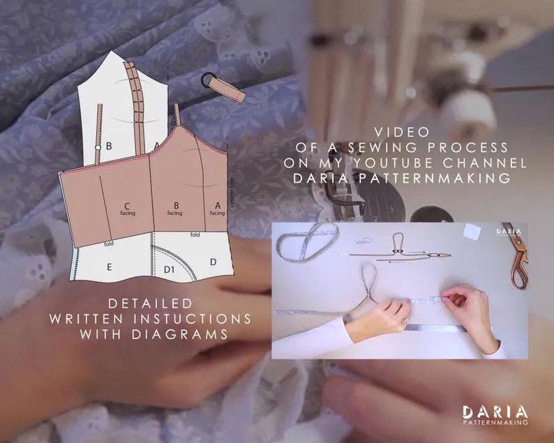 A-Line Strap Dress Sewing Pattern: Princess Seams, Inseam Pockets (PDF Download)
