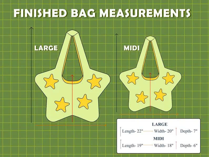 Star Hobo Bag Sewing Pattern | Beginner- friendly Star- shaped Tote Bag Pattern | PDF pattern Instant Download | A4 | A0 | US LETTER