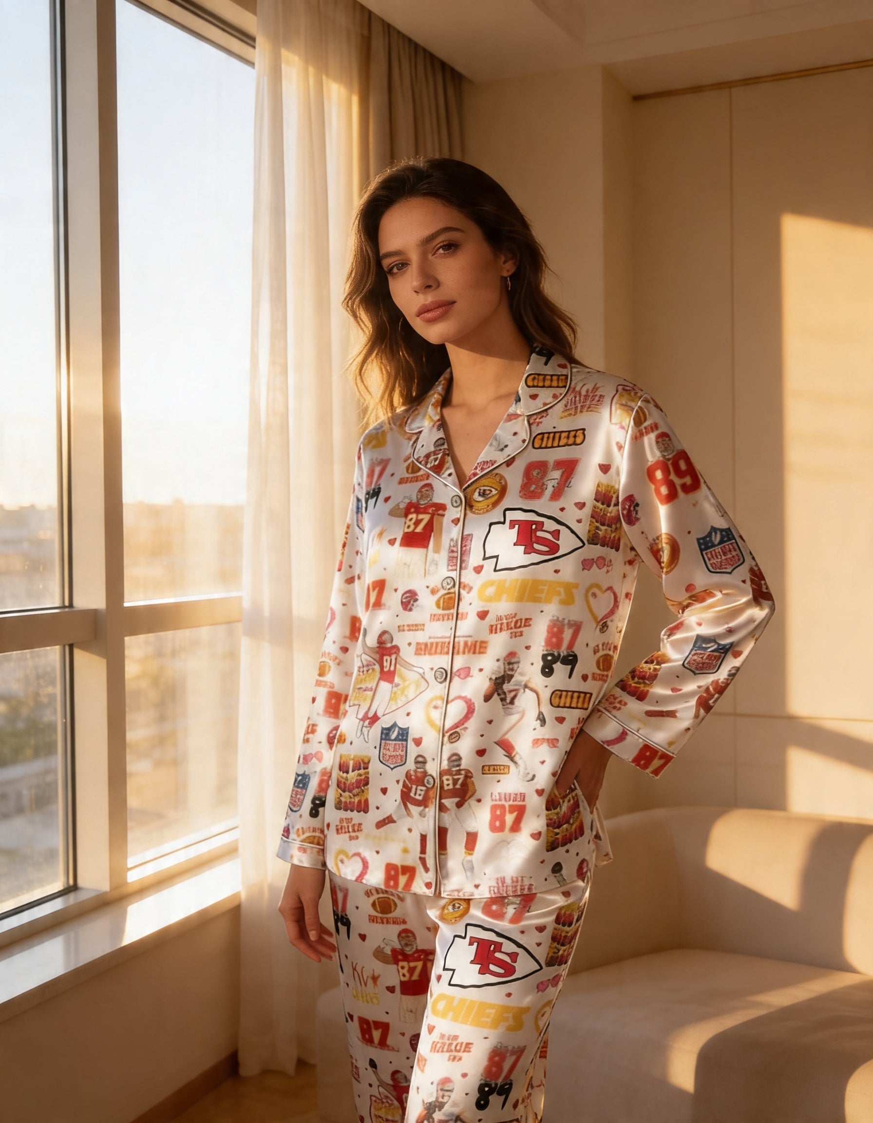 Kansas City Football Pajama Set for Women