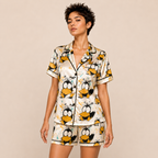 Cute Cartoon Duck Satin Pajama Set