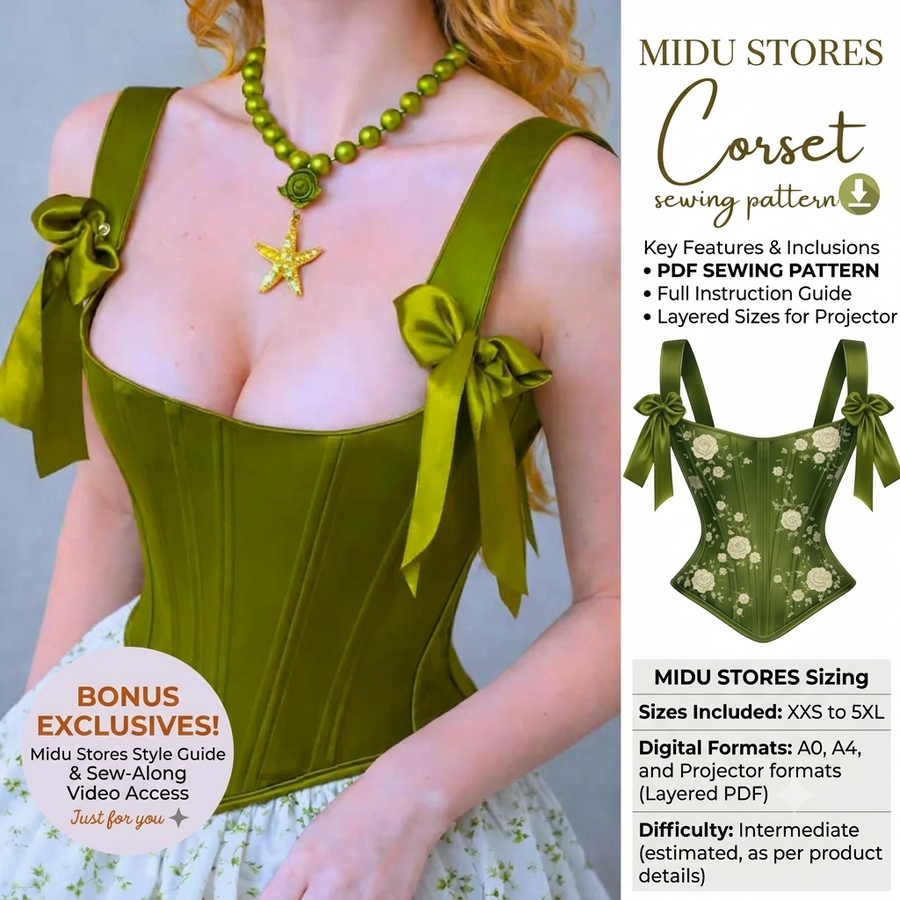 Plus Size Overbust Corset Sewing Pattern | Bustier Bodice A4/A0