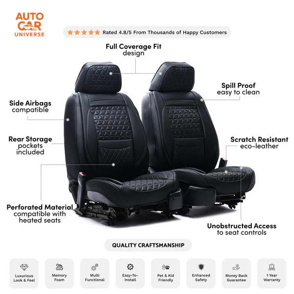 Premium Leather Seat Covers For 7 Seats