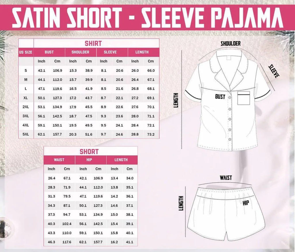 Women's Noodle Cat Short Sleeve Satin Pajama Set