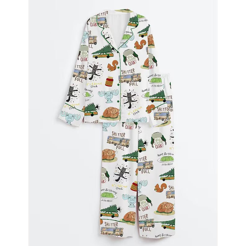 Xmas It’s A Beaut Clark Christmas Vacation Satin Pajama Set