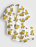 Funny Ducks Not All In a Row Sarcastic Mental Health Cute Duck Satin Pajama Set