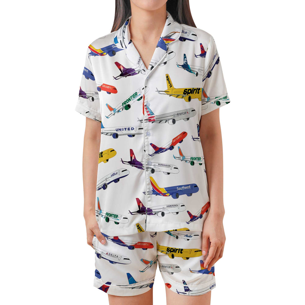 Airplane Print Pajama Set