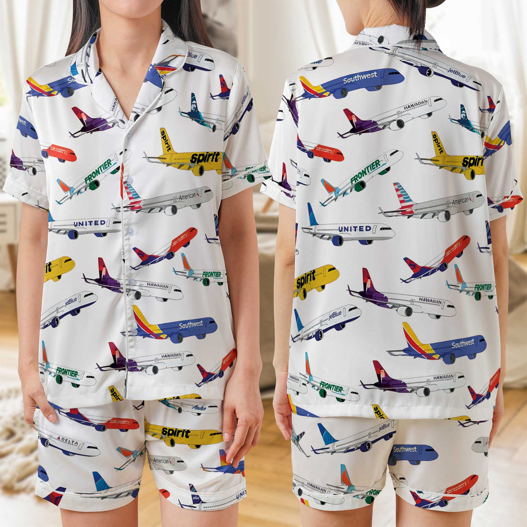 Airplane Print Pajama Set