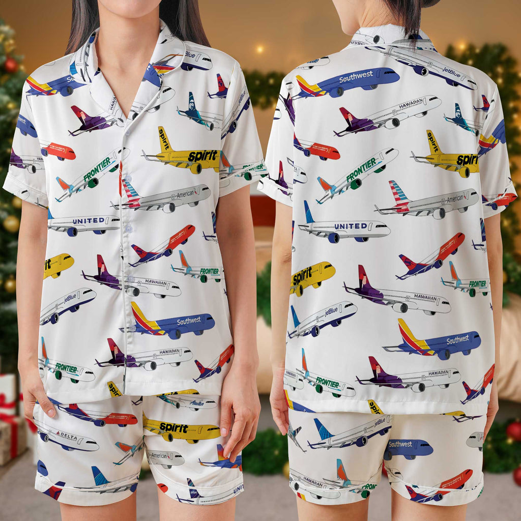 Airplane Print Pajama Set
