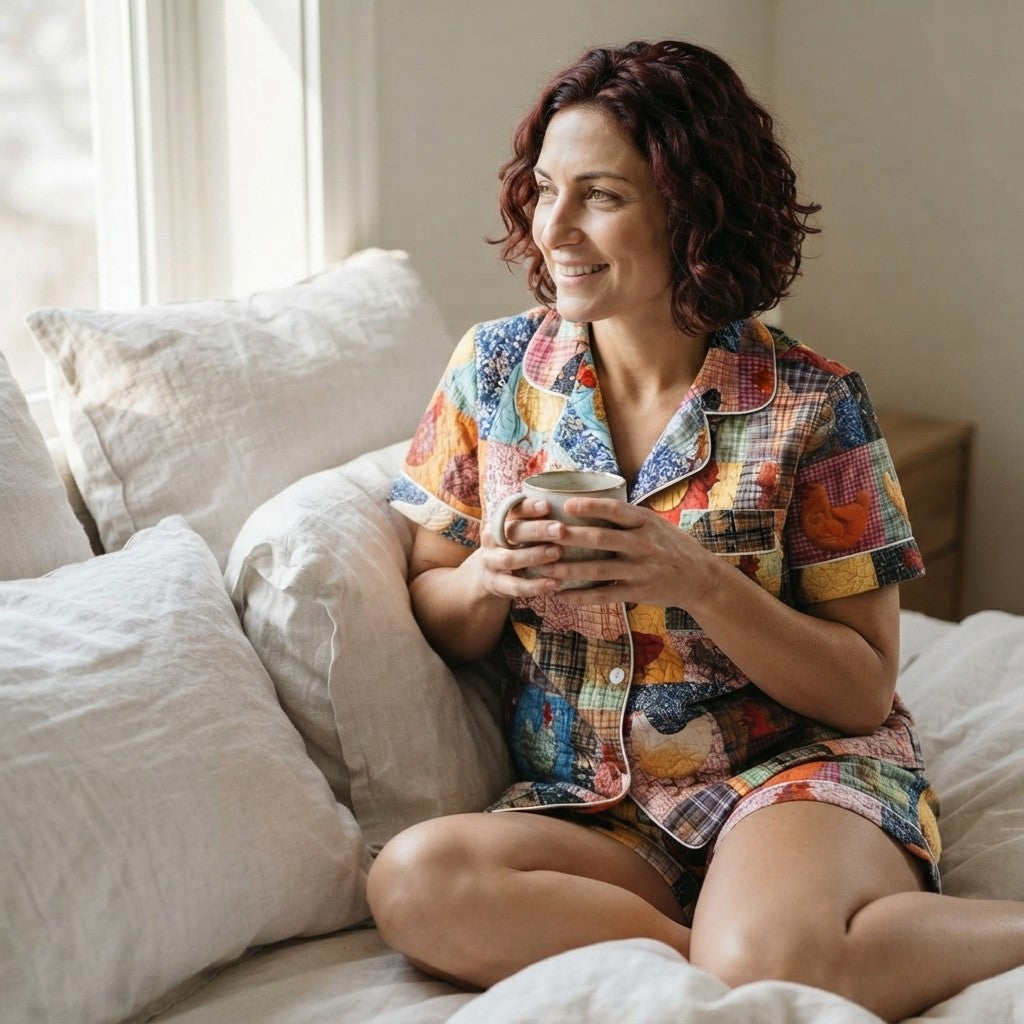 Check Print Pajama Set