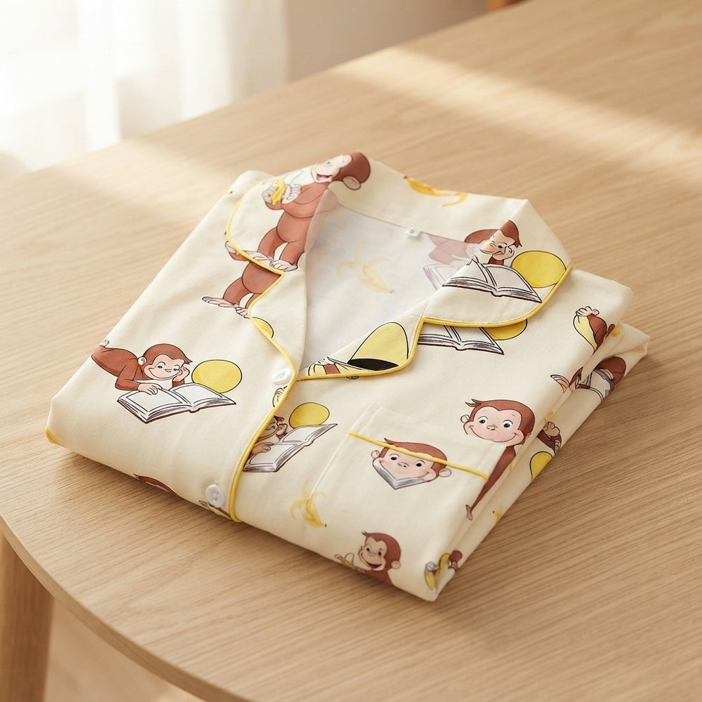 Monkey Banana Print Pajama Set