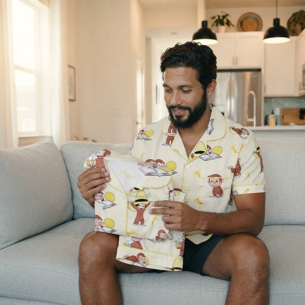 Monkey Banana Print Pajama Set