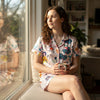 Cartoon Print Satin Pajama Set