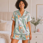 Tropical Fish Satin Pajama Set for Women