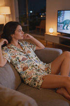 Dinosaur Volcano Print Pajama Set