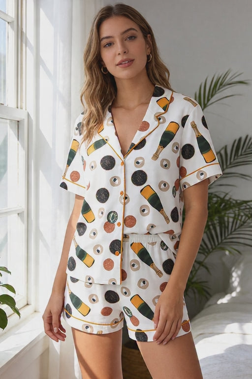 Champagne & Caviar Short Sleeve Pajama Set