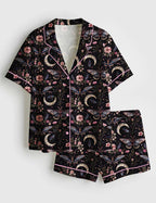 Moon Butterfly Floral Short Sleeve Pajama Set