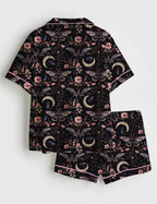 Moon Butterfly Floral Short Sleeve Pajama Set