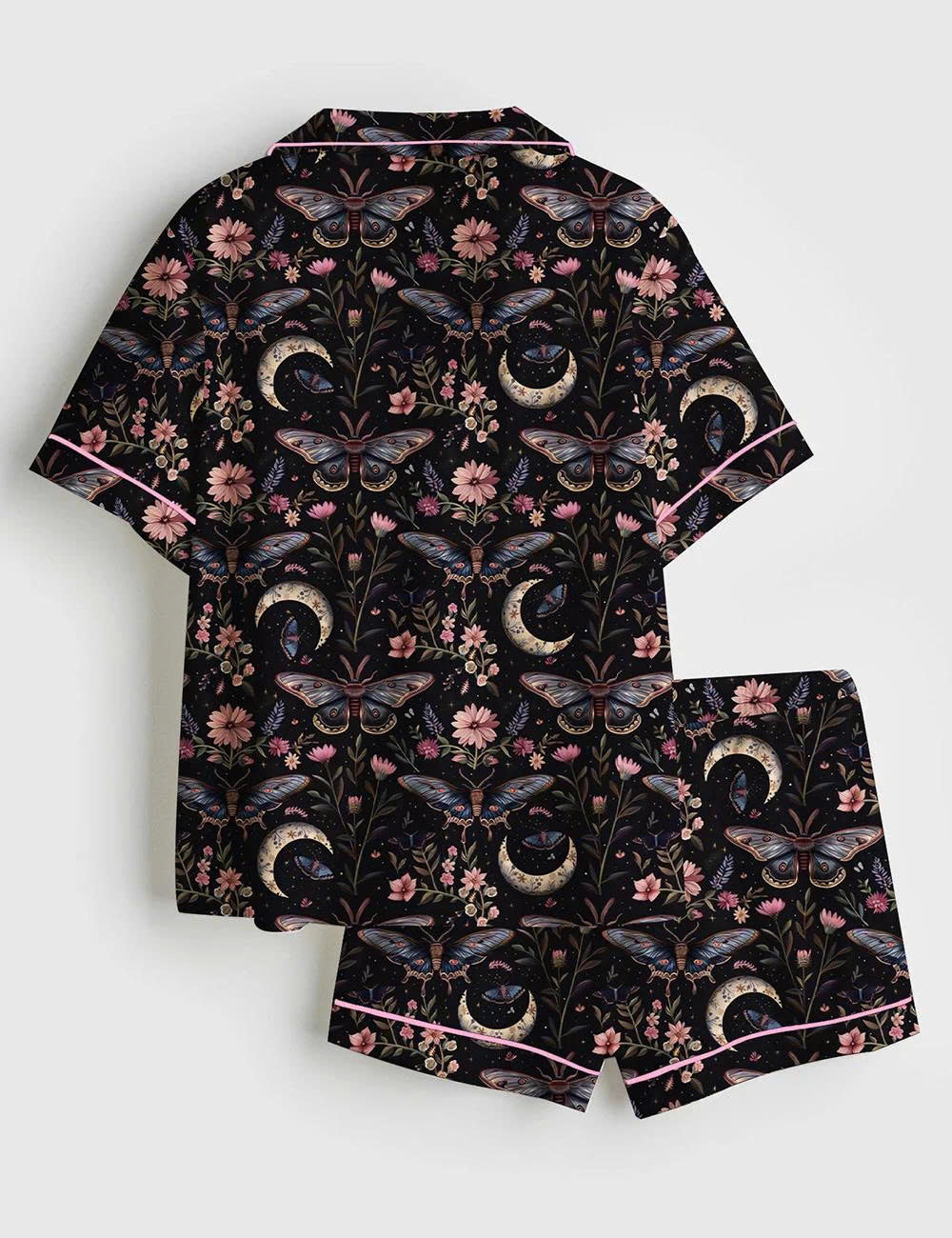 Moon Butterfly Floral Short Sleeve Pajama Set