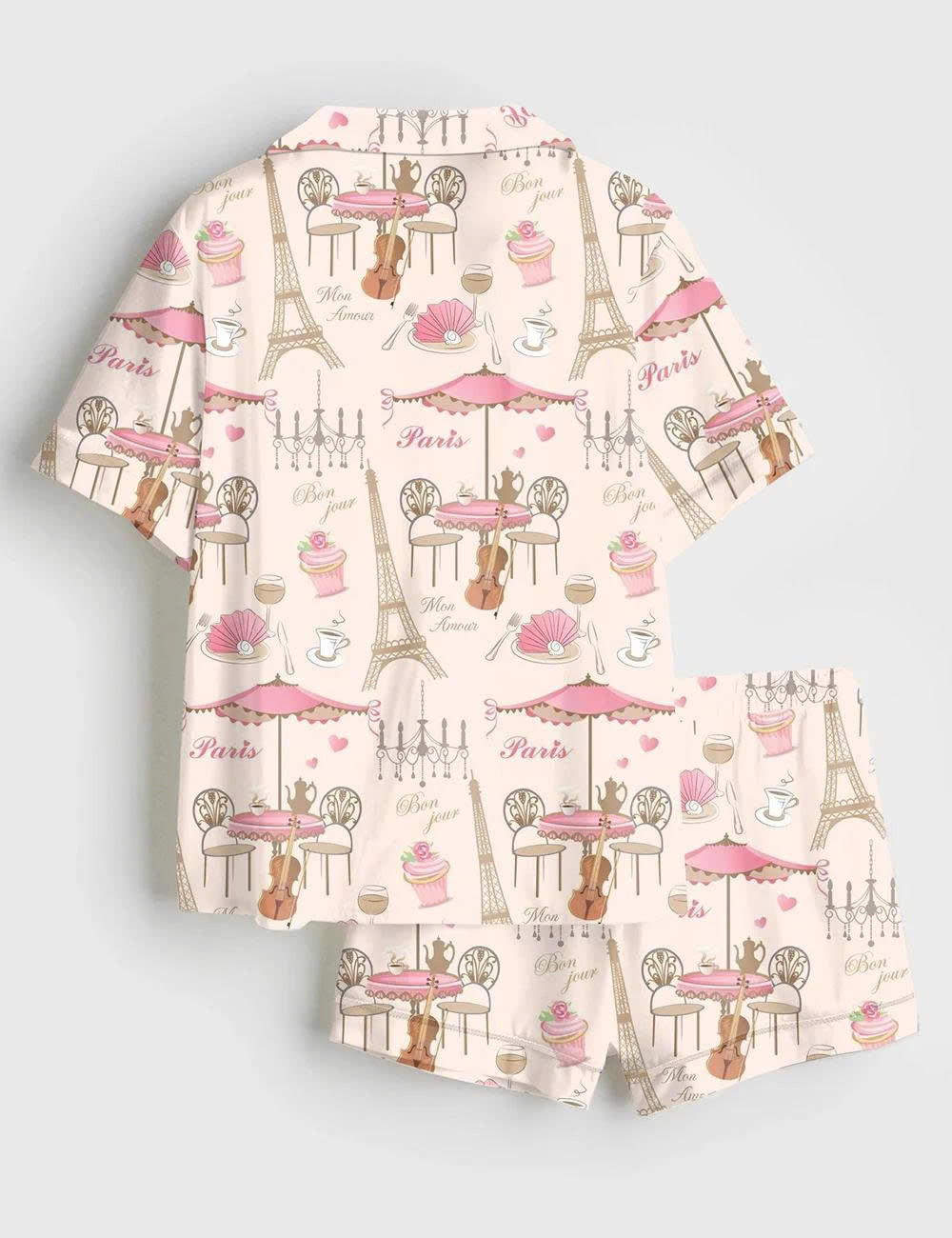 Paris Cafe Short Sleeve Pajama Set