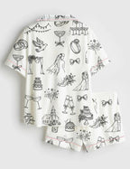 Bridal Wedding Print Pajama Set