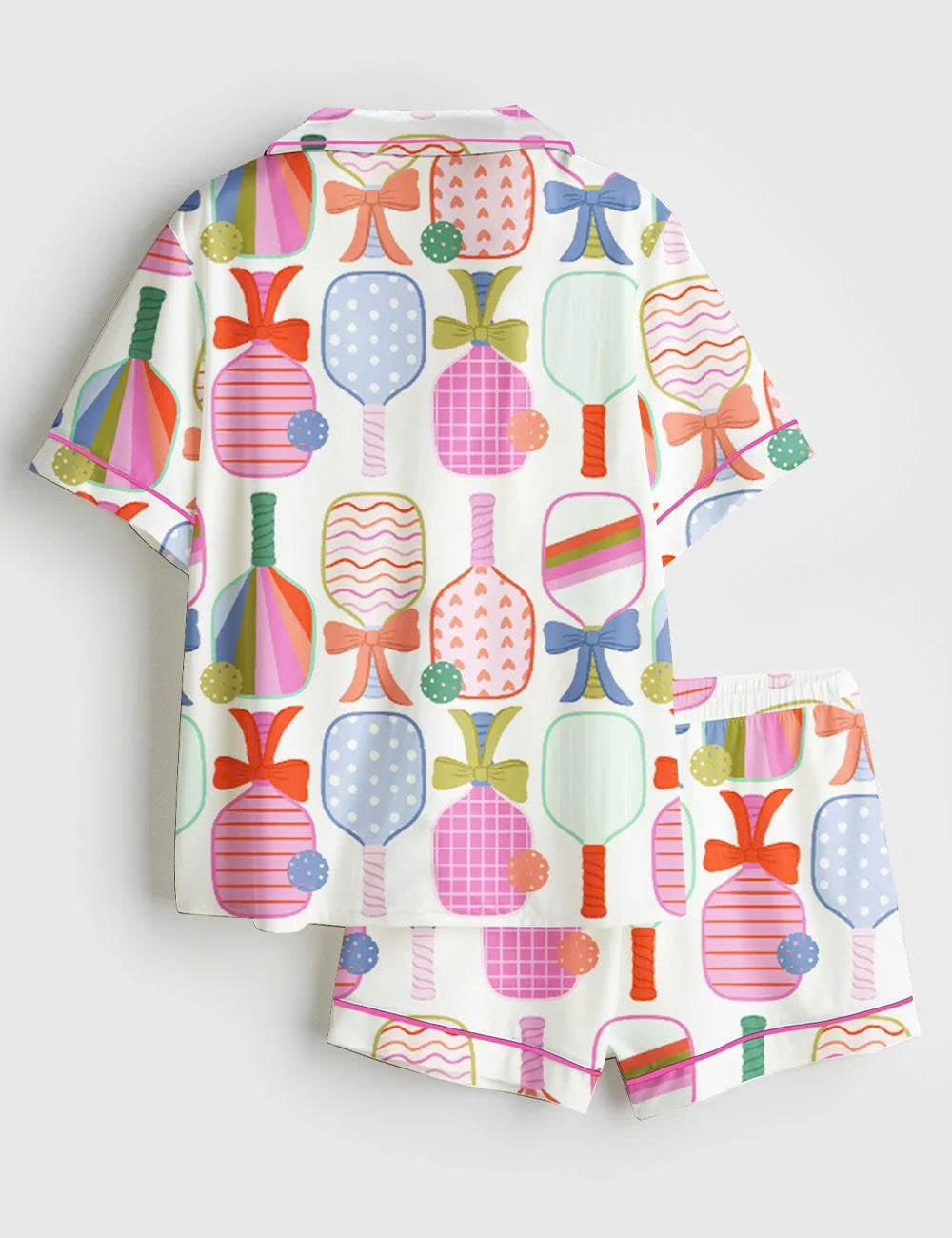 Pickleball Paddle Short Sleeve Pajama Set