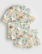 Dinosaur Volcano Print Pajama Set