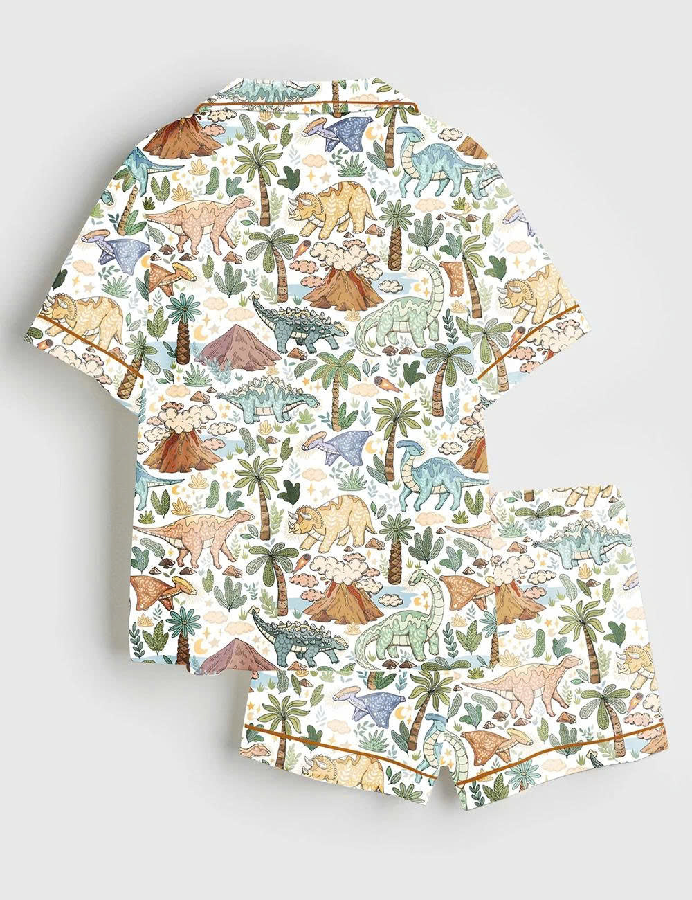 Dinosaur Volcano Print Pajama Set