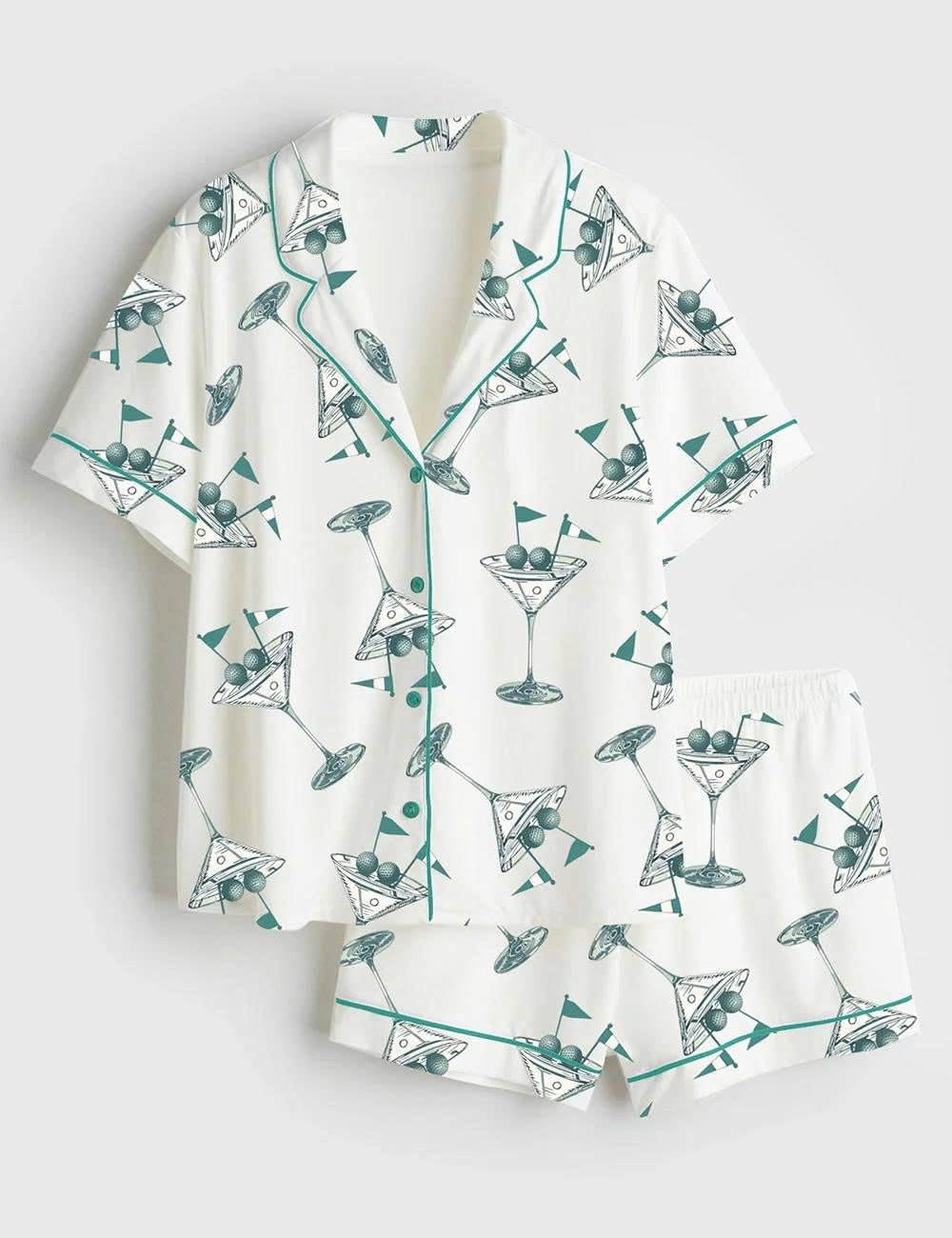 Martini Glass Print Pajama Set