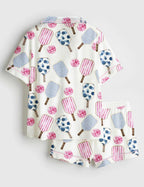 Pickleball Paddle Print Pajama Set