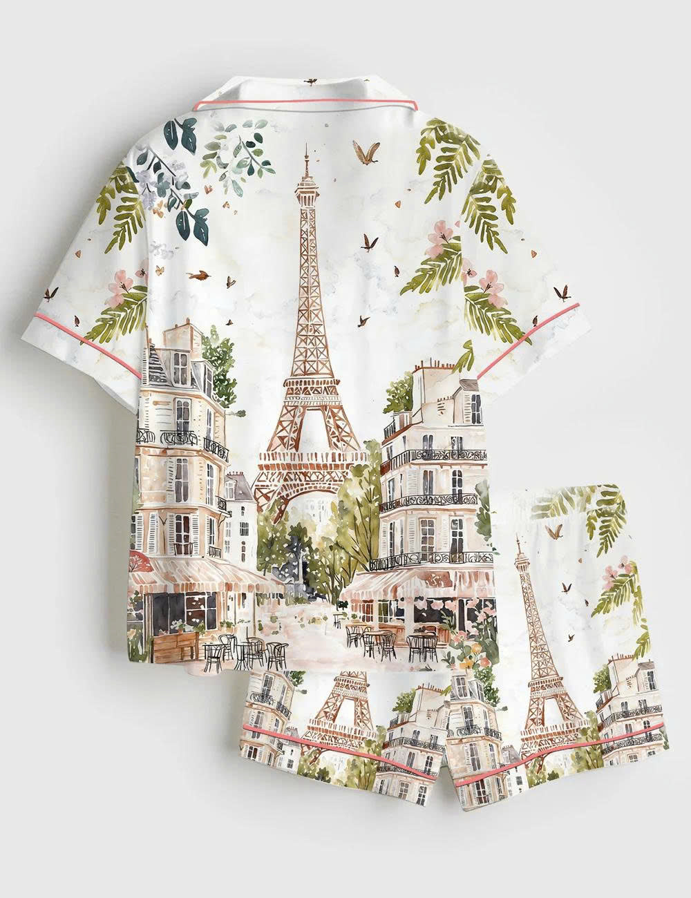 Paris Eiffel Tower Print Pajama Set