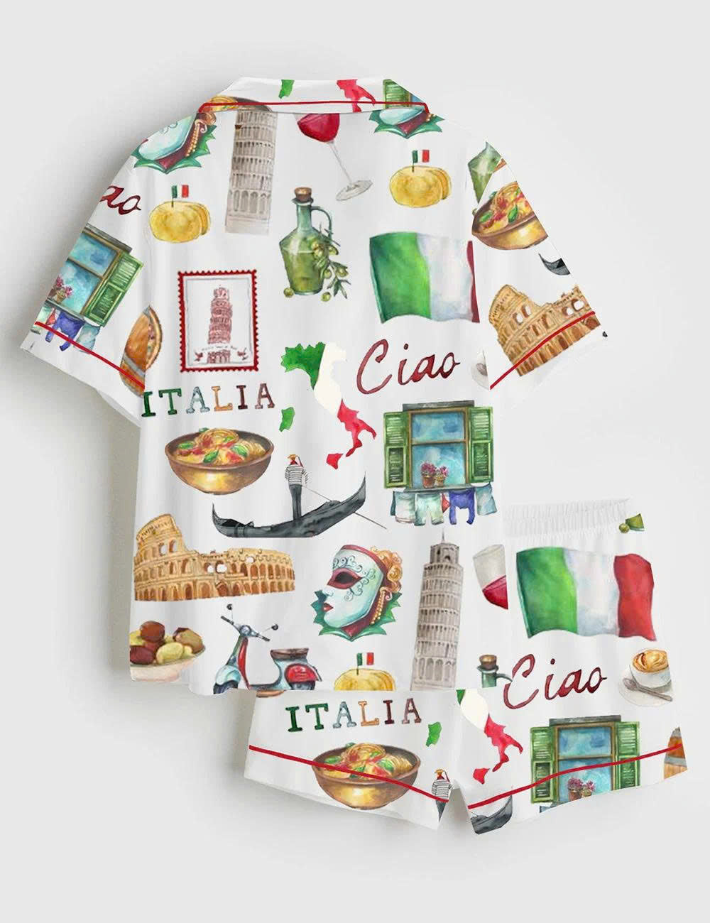 Italy Travel Print Pajama Set
