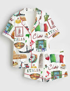 Italy Travel Print Pajama Set